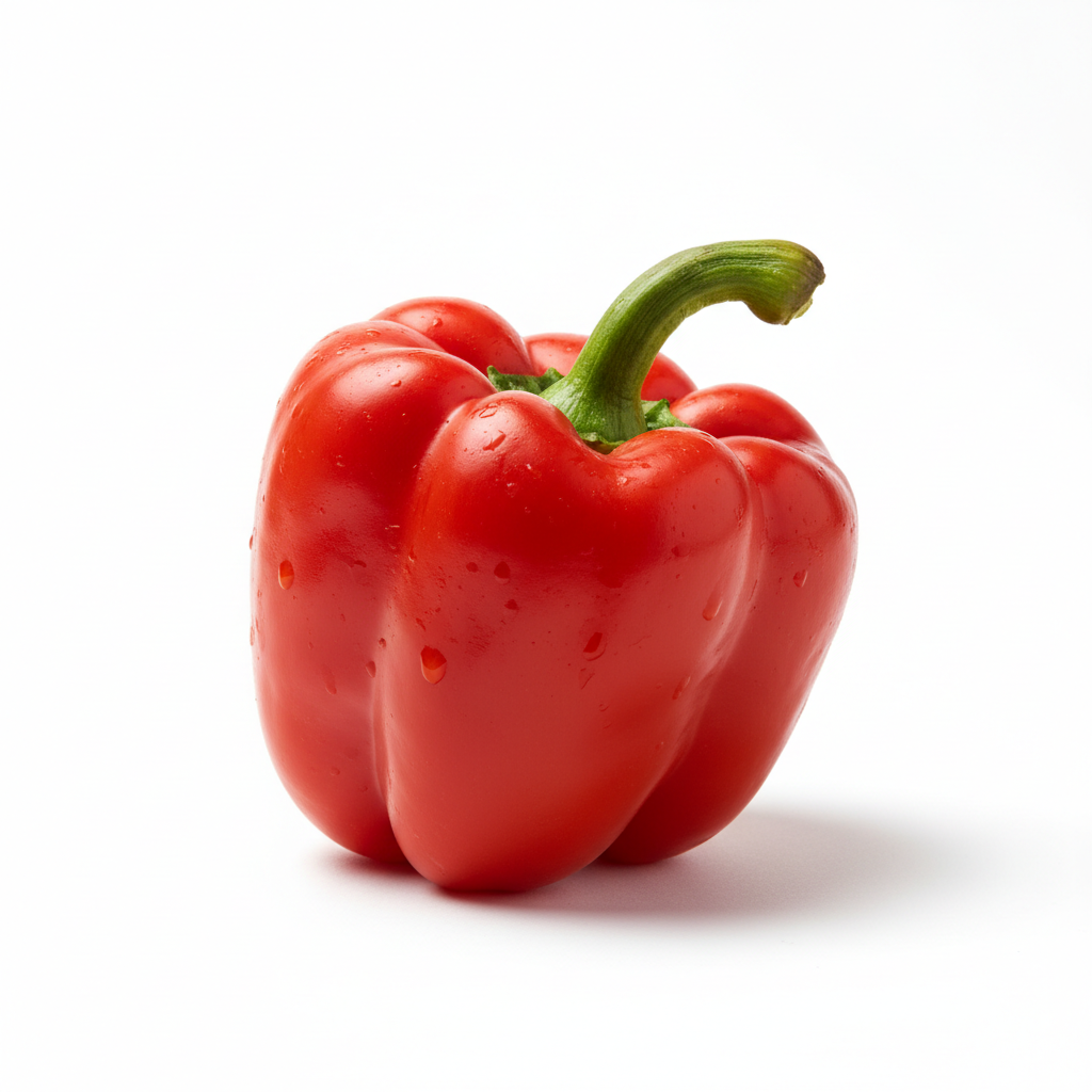 Pimiento Rojo Asar real, sobre fondo blanco y en formato 1:1