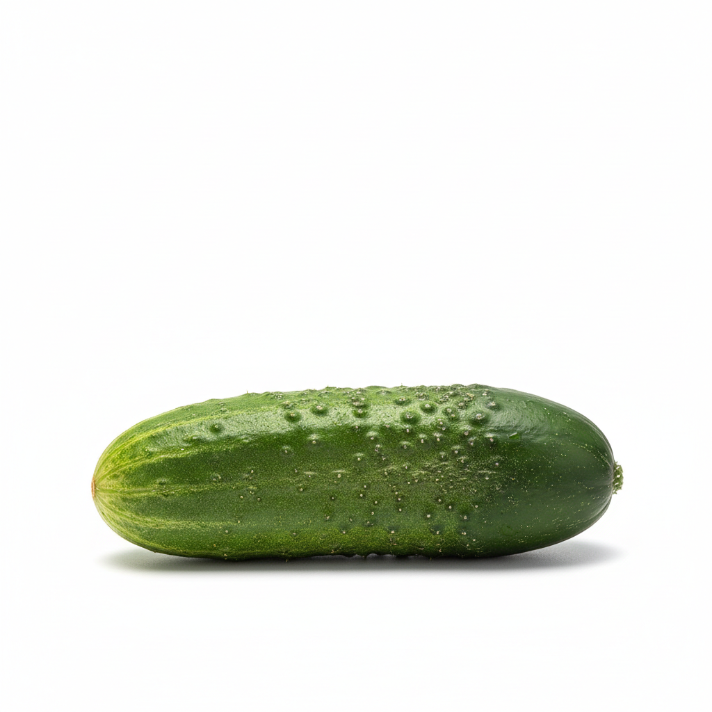 pepino real sobre fondo blanco y en formato 1:1