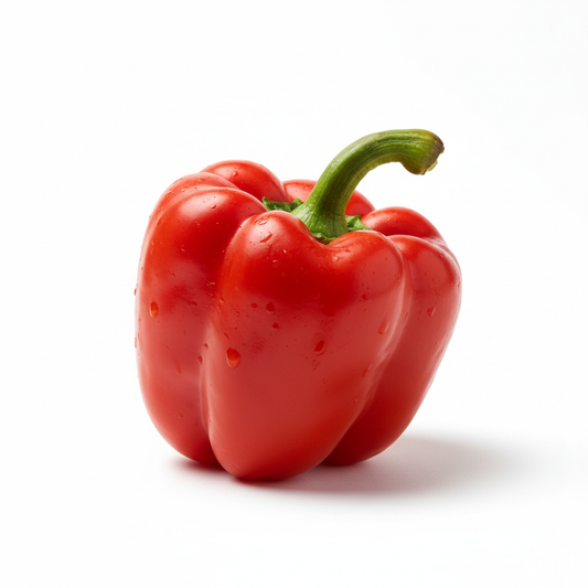Pimiento Rojo Asar real, sobre fondo blanco y en formato 1:1