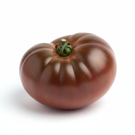 Tomate Cherokee realista sobre fondo blanco y en formato 1:1
